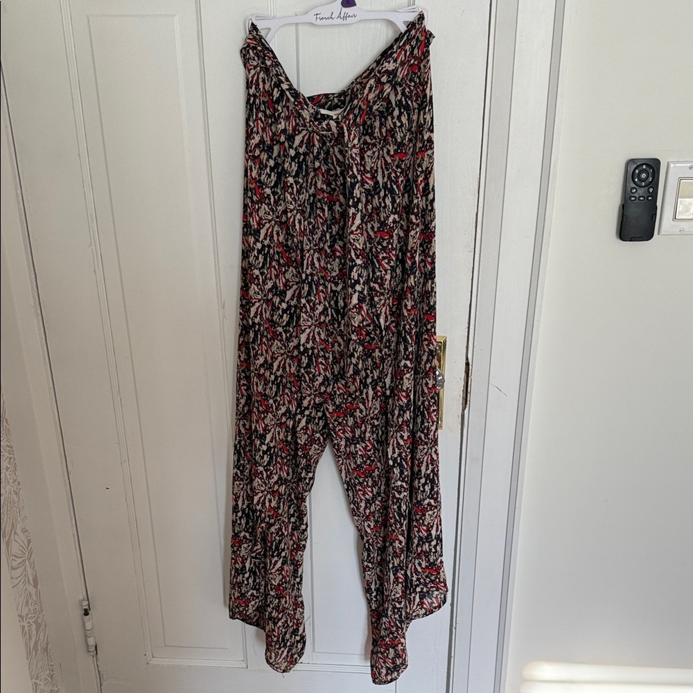 Fun & Flirty Flowy Pants with Front Zip & Tie
